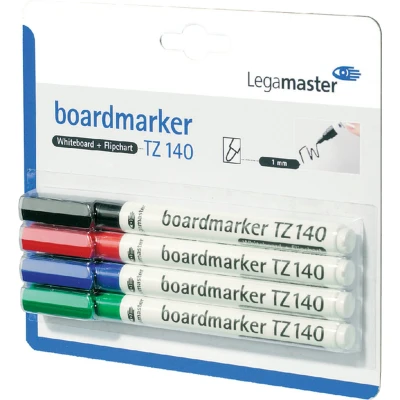Afbeelding van Viltstift Legamaster TZ140 whiteboard rond assorti 1mm 4st