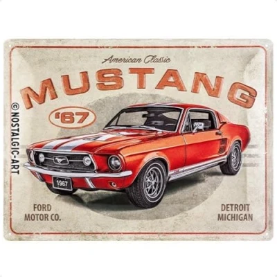 Afbeelding van Wandbord Ford Mustang GT 1967 American Classic