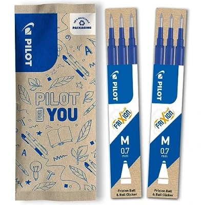 Afbeelding van Pilot Frixion navulvullingen voor Ball en Clicker, medium dikte, 3 navulverpakkingen, blauw, 2 stuks