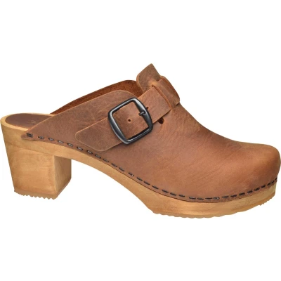 Afbeelding van Sanita Malulo Square OPEN Clogs, Dames, Maat: 36, Chestnut Leer