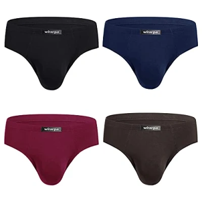 Image de wirarpa Slip en modal pour homme Sous vêtements microfibre douce Sans devant Toucher soyeux Ceinture couverte Multipack, Multicolore, lot de 12 à 4, M