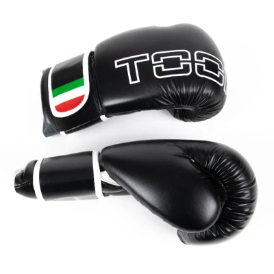 Afbeelding van Toorx Fitness Bokshandschoenen Leopard Kunstleer Zwart Tricolore Training Vechtsporthandschoenen 12 oz