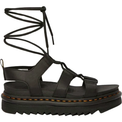 Afbeelding van Dr. Martens Nartilla Sandalen met plateauzool black, Dames, Maat: 40, Black Leer en textiel