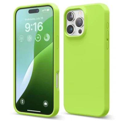 Afbeelding van elago Compatibel met iPhone 16 Pro Max hoesje, hoogwaardige vloeibare siliconen hoes, volledige beschermhoes, schokbestendig, slanke telefoonhoes