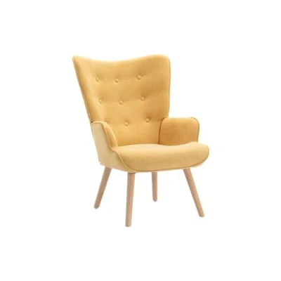 Afbeelding van Fauteuil van stof VATELY Mosterdgeel L 69 cm x H 95.5 D 78
