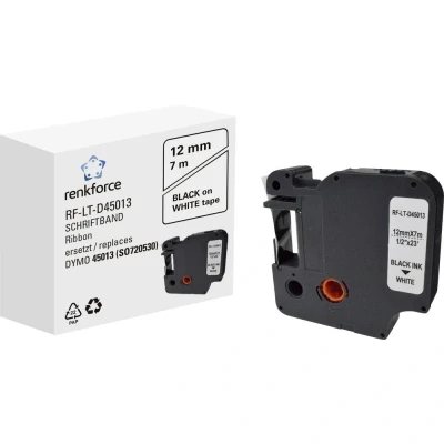 Afbeelding van Labeltape Renkforce RF LT D45013 Compatibel vervangt DYMO D1 45013 12 mm Tapekleur: Wit Tekstkleur: Zwart 7 m