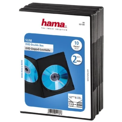 Afbeelding van Hama Dvd Slim Box Dubbel Zwart 10 Stuks