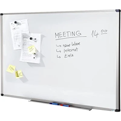 Afbeelding van MOB Economy Whiteboard testnoot 1,5 beschermend gelakt magneetbord in stevig aluminium frame memobord 80 x 110 cm