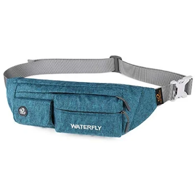 Afbeelding van Waterfly Sac Banane Homme Femme, Sacoche Convient pour la Randonnée, l&#039;escalade, Course, Les Voyages, Bleu Paon, S