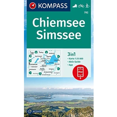 Afbeelding van KOMPASS Wanderkarte 792 Chiemsee, Simssee 1:25.000