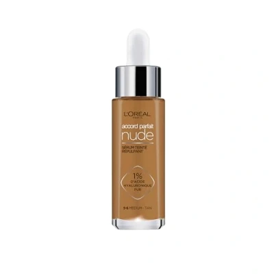 Afbeelding van L&#039;Oréal Paris Accord Parfait Nude Volumegevend Getint Serum Foundation met hyaluronzuur 5 6 Medium Tan 30ml Vegan