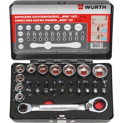 Afbeelding van WURTH Dopsleutel 1/4&quot; en bitassortiment 31 delig