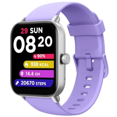 Afbeelding van TOOBUR Smartwatch voor dames, 1,8 inch display met Alexa, oproepen en antwoorden, 100 activiteiten, stappenteller hartslagmeter, IP68 waterdicht, ideaal om te zwemmen, compatibel iPhone