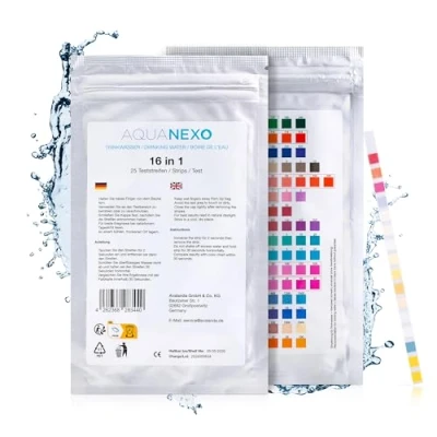 Afbeelding van AQUANEXO 50 stuks 16 in 1 drinkwaterteststrips voor het meten van waterhardheid en waterhardheid, teststrips drinkwater (50)