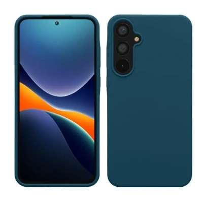 Afbeelding van kwmobile telefoonhoesje geschikt voor Samsung Galaxy A55 5G Hoesje met siliconen coating Smartphone case in mat petrol