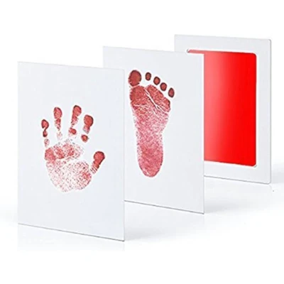 Afbeelding van Baby voet en handafdruk inktpad rood