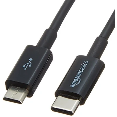Afbeelding van Amazon Basics USB C naar micro B 2.0 kabel, 0,9 m, zwart