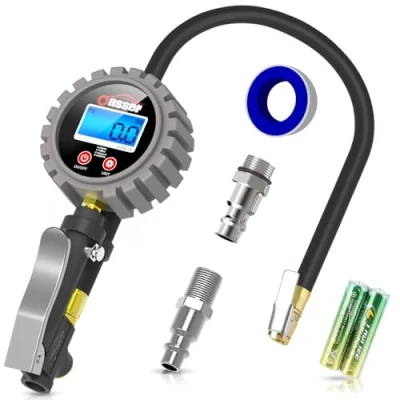 Afbeelding van Oasser Professionele bandenspanningsmanometer, digitale manometer, zeer nauwkeurig 255 psi luchtpomppistool met ledlicht en lcd display voor auto, SUV, vrachtwagen, motorfiets