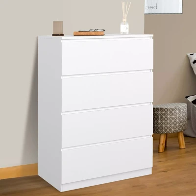 Afbeelding van TOMI Commode met 4 laden 78 cm wit hout