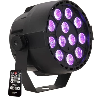 Afbeelding van LED spot RGB Multikleur 12 x 3W met afstandsbediening