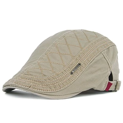 Afbeelding van Adantico Heren Hoed Katoen Baretten Falt Cap, Beige, 58 60, Beige