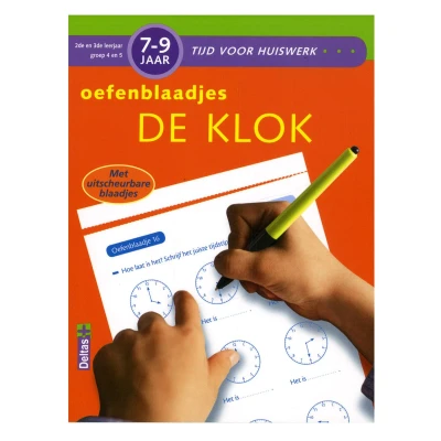 Afbeelding van Tijd voor huiswerk De klok 7 9 jaar; 2de en 3de leerjaar; Groep 4 5 Oefenblaadjes