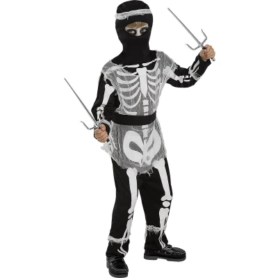 Afbeelding van FUNIDELIA Zombie Ninja Skelettenkostuum voor jongens Maat: 97 104 cm