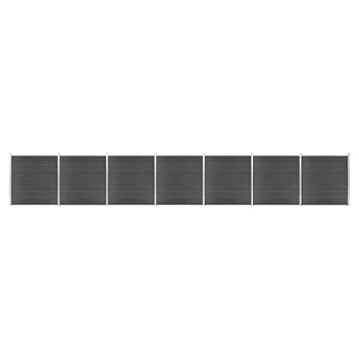 Afbeelding van Schuttingpanelenset 1218x186 cm HKC zwart