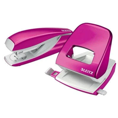 Afbeelding van leitz nietmachine en perforator set nexxt wow pink metallic
