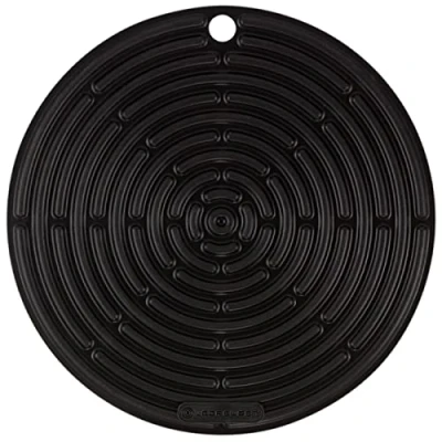 Afbeelding van Le Creuset Pannenbak/onderzetter, siliconen, rond, ø 20 cm, mat zwart, 93000230310200