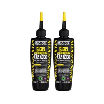 Afbeelding van Muc Off Dry Chain Lube 120 ml, 2 stuks biologisch afbreekbaar smeermiddel voor fietskettingen, kettingolie van alle soorten geformuleerd droge klimaten