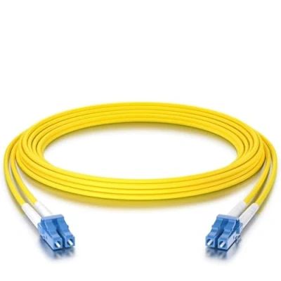 Afbeelding van Vezelpatchkabel LC naar OS2 10 Gb/Gigabit Singlemode Jumper Duplex 9/125 LSZH glasvezelkabel voor SMF SFP transceiver, geel, meter