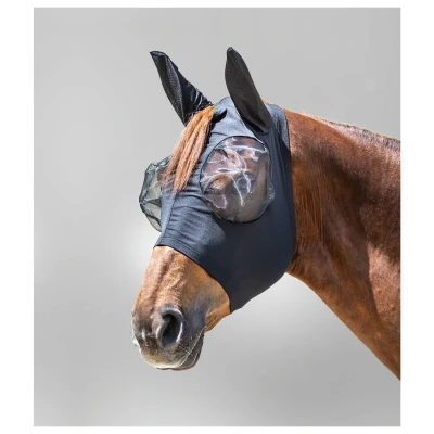 Afbeelding van Waldhausen Vliegenmasker Puck Zwart Anti insect Pony