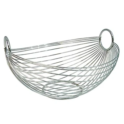 Image de ZELLER 24895 CORBEILLE FRUITS OVALE 25,5 X 16 CM (CHROM)