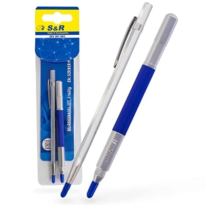 Afbeelding van S&amp;R Tekenpunt Schrijver Punch voor Metaal Hout Keramiek Glas Staal. Set 2 Scriber x Schrijnwerk DIY Modelbouw