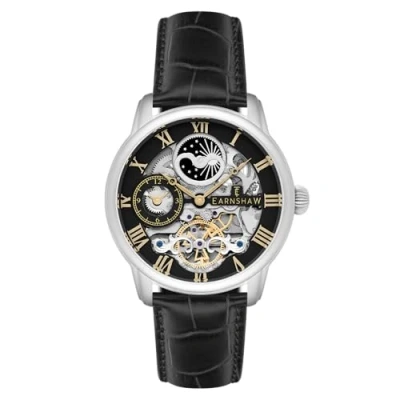 Afbeelding van Thomas Earnshaw Herenhorloge Longitude analoog automatisch, zwart, Eén maat, Band