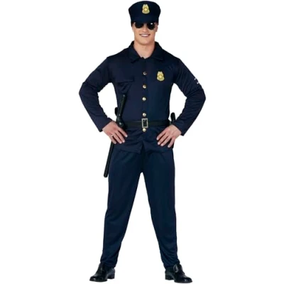 Afbeelding van Guirca Politie &amp; Detective Kostuum Halt Of Ik Schiet Agent Man Blauw Maat 52 54 Carnavalskleding Verkleedkleding