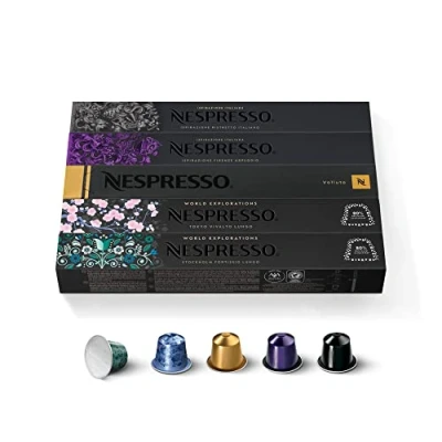 Afbeelding van NESPRESSO Origineel, selectie espresso en lungo koffie, lichte tot donkere roodheid, 50 koffiecapsules