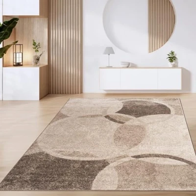 Afbeelding van Paco Home Vloerkleed Woonkamer Laagpolig Vintage Geometrisch Modern Patroon Bruin Beige 60x100 cm