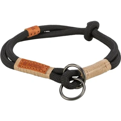 Afbeelding van Trixie be nordic halsband voor hond half slip zwart / zand 55x1,3 cm
