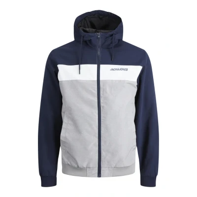 Afbeelding van Jack &amp; Jones Jjerush Blocking HOOD Lichte jas, Heren, Maat: XS, Navy blazer