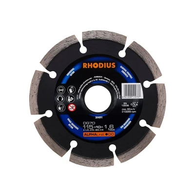 Afbeelding van Rhodius 304091 DG70 Diamanten doorslijpschijf Diameter 115 mm Boordiameter 22.23 Beton 1 stuk(s)