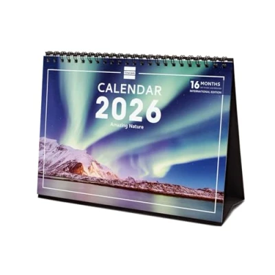 Afbeelding van Finocam Bureaukalender 2026 maanden uitzicht januari december + sept. Dec. 2025 (4 maanden) verlaagd Kalender Natuurfoto&#039;s Internationaal