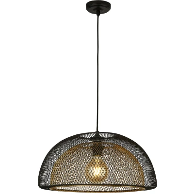 Afbeelding van Searchlight Honeycomb Hanglamp Ø 45,5 X 179 Cm Mat Zwart En Goud