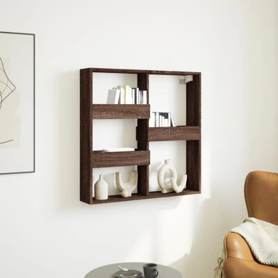 Afbeelding van vidaXL Wandkast 80x15x80 cm bewerkt hout bruin eikenkleur
