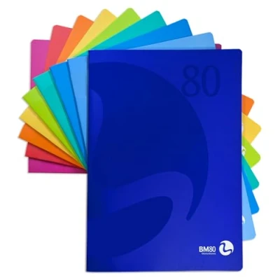 Afbeelding van BM BeMore Color 80, 0110592 notitieboek DIN A4 gestreept 10 mm met vierkanten 1 cm papier 80 g/m² 9 verschillende kleuren pak van 12 stuks
