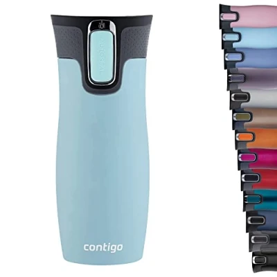 Afbeelding van Contigo Westloop drinkfles Iced Aqua 470ml Licht Blauw