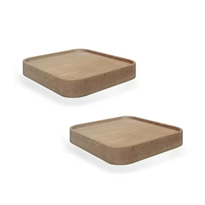 Afbeelding van anaan Raft WR 2045 Set van 2 vierkante zwevende houten wandplanken Kleine Decoratief rek Wandrek Wandmontage Wanddesign 12 cm Hout Quadrat