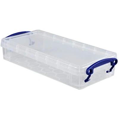 Afbeelding van Really Useful Box 6 x 0,55 liter opbergdozen met deksel, transparant