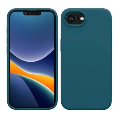 Afbeelding van kwmobile telefoonhoesje geschikt voor Apple iPhone SE 2025 / 4 4. Generation Hoesje met siliconen coating Smartphone case in mat petrol